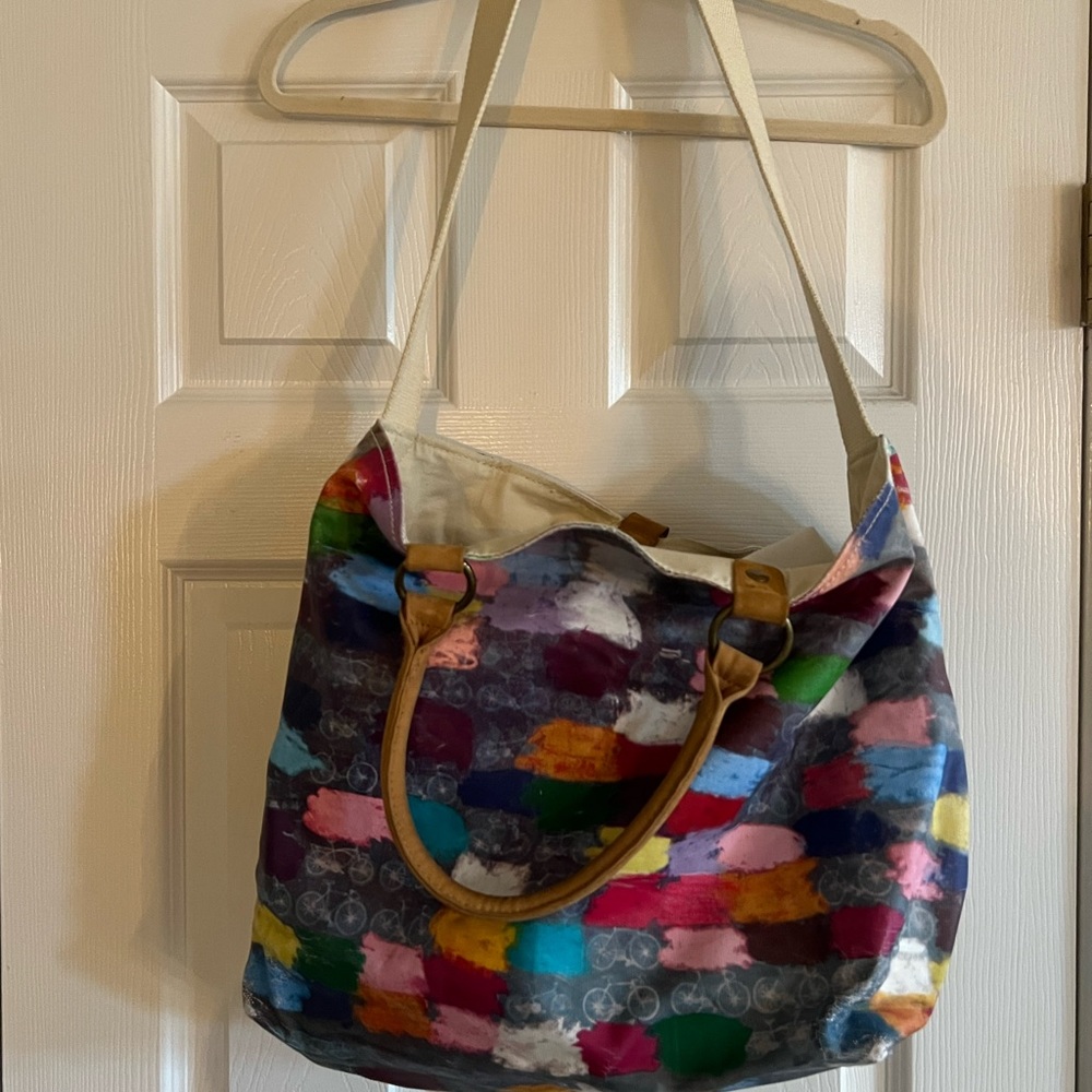 Anthropologie bike coated canvas bag like new